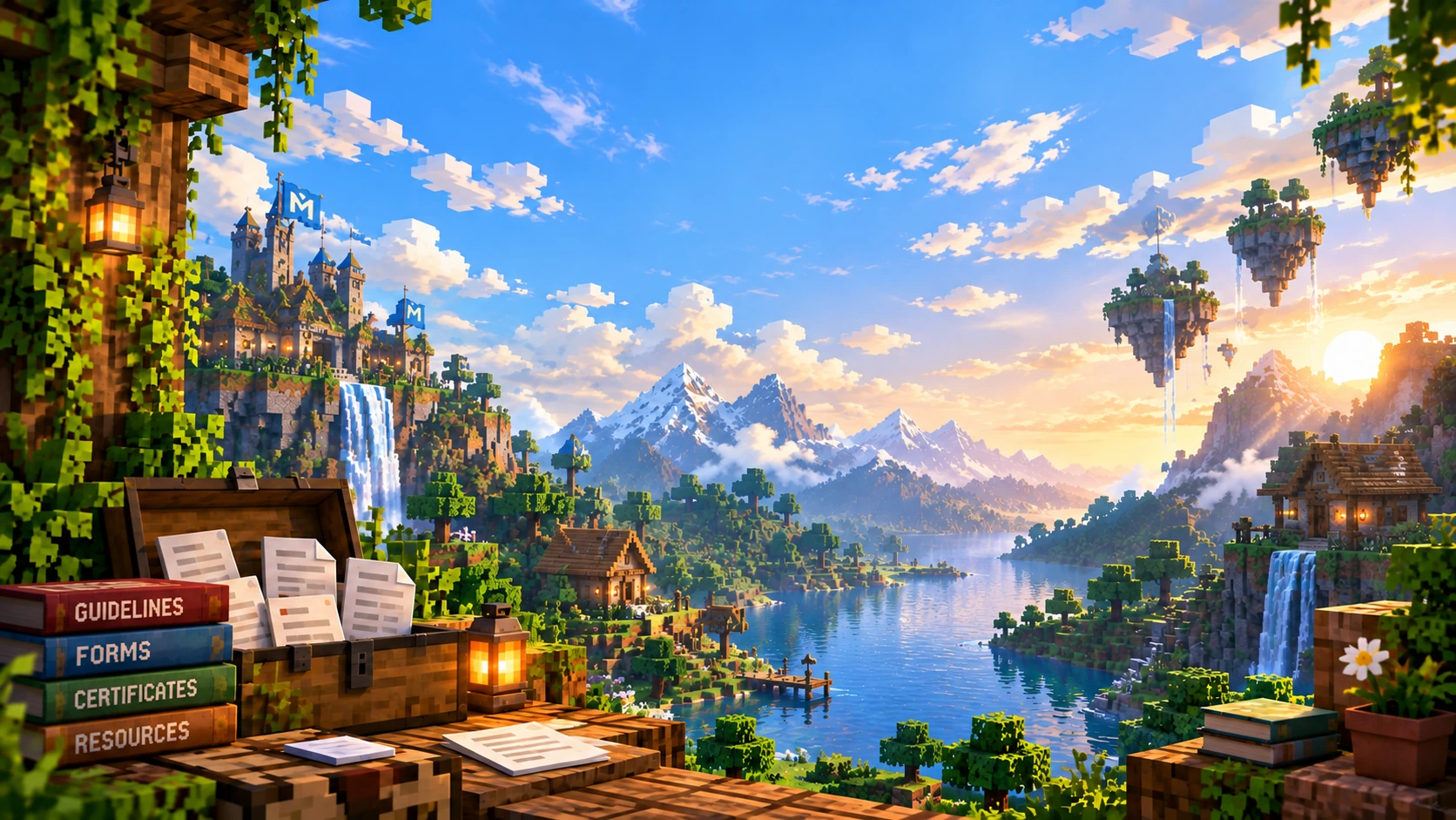 HackVerse Documents Minecraft Background