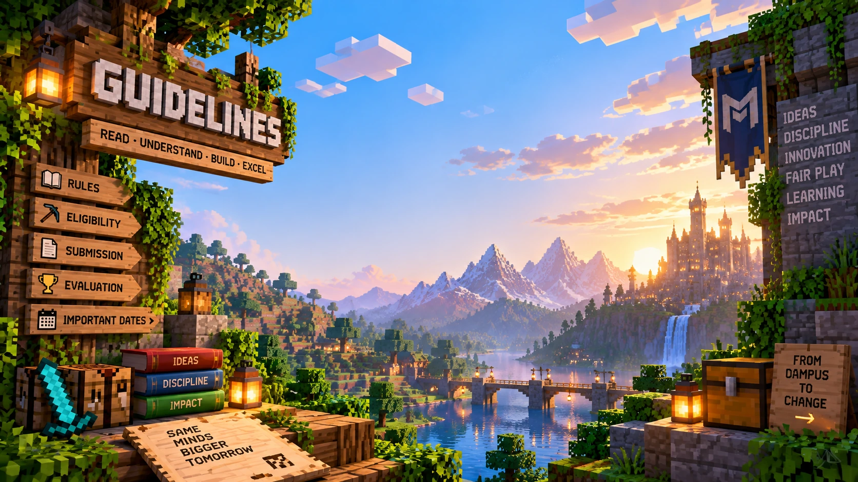 HackVerse Guidelines Minecraft Background